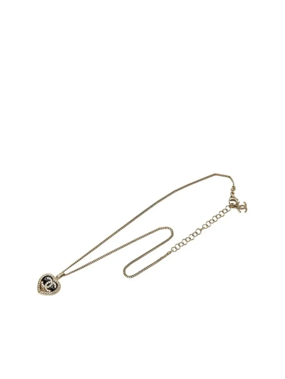 Chanel Cc Logo Heart Pendant Necklace #327493C11B